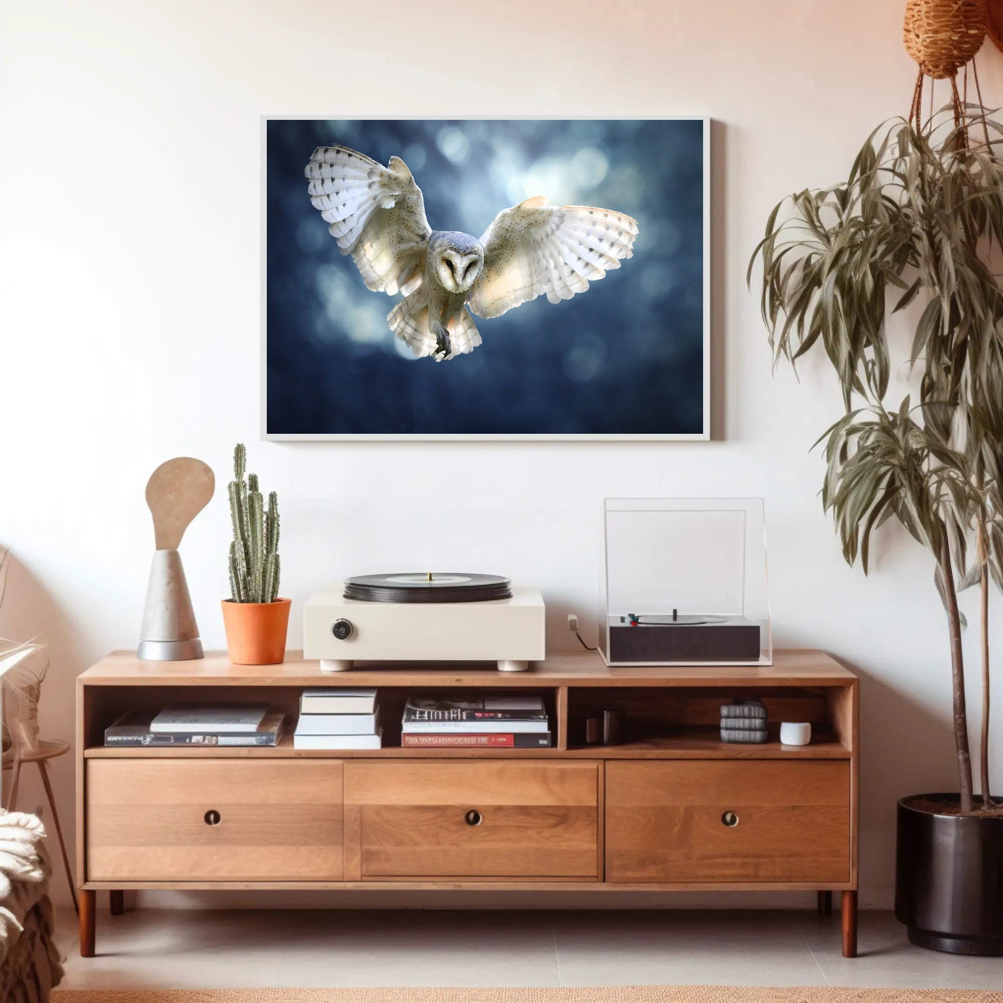Barn Owl in Flight Graceful Animal Poster PosterGoat