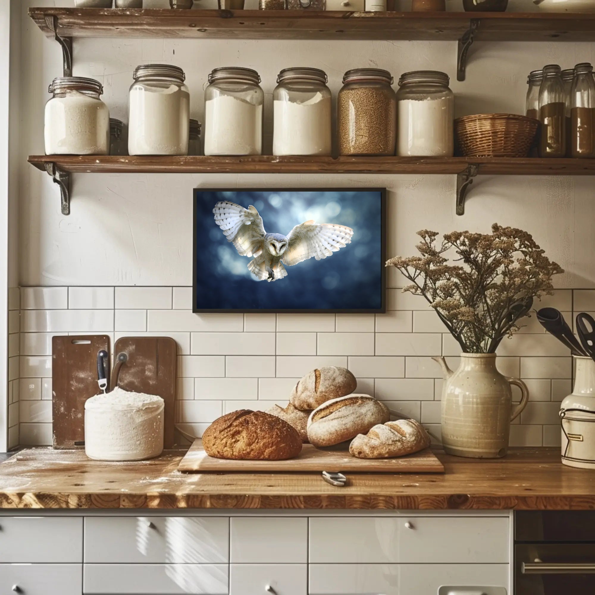 Barn Owl in Flight Graceful Animal Poster PosterGoat