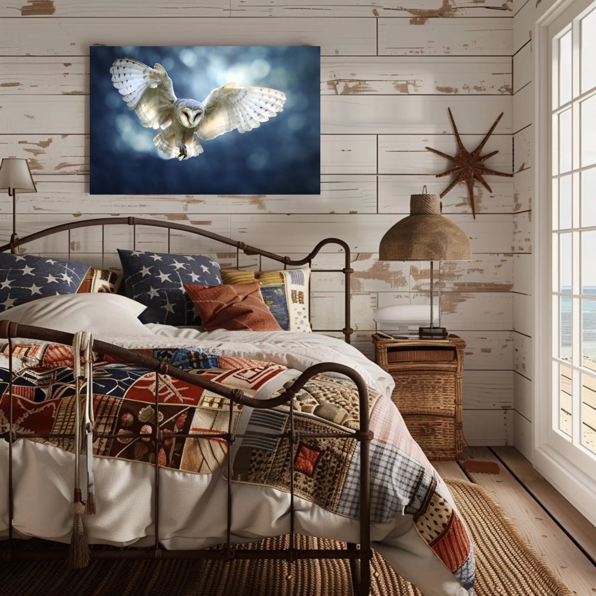 Barn Owl in Flight Graceful Animal Poster PosterGoat