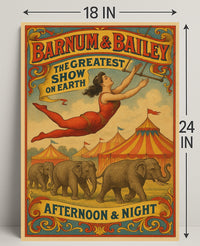 Barnum Bailey The Greatest Show on Earth Poster PosterGoat