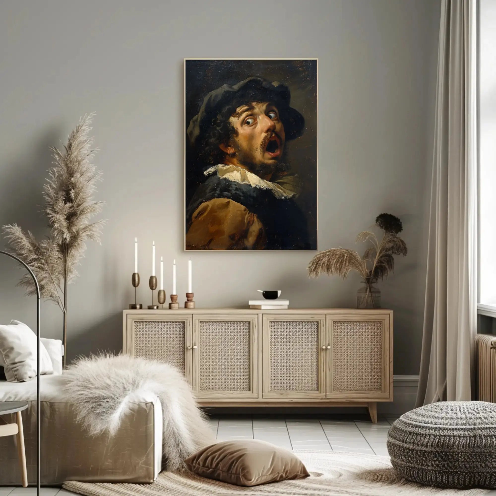 Baroque Man Emotional Surprise Artistic Poster PosterGoat