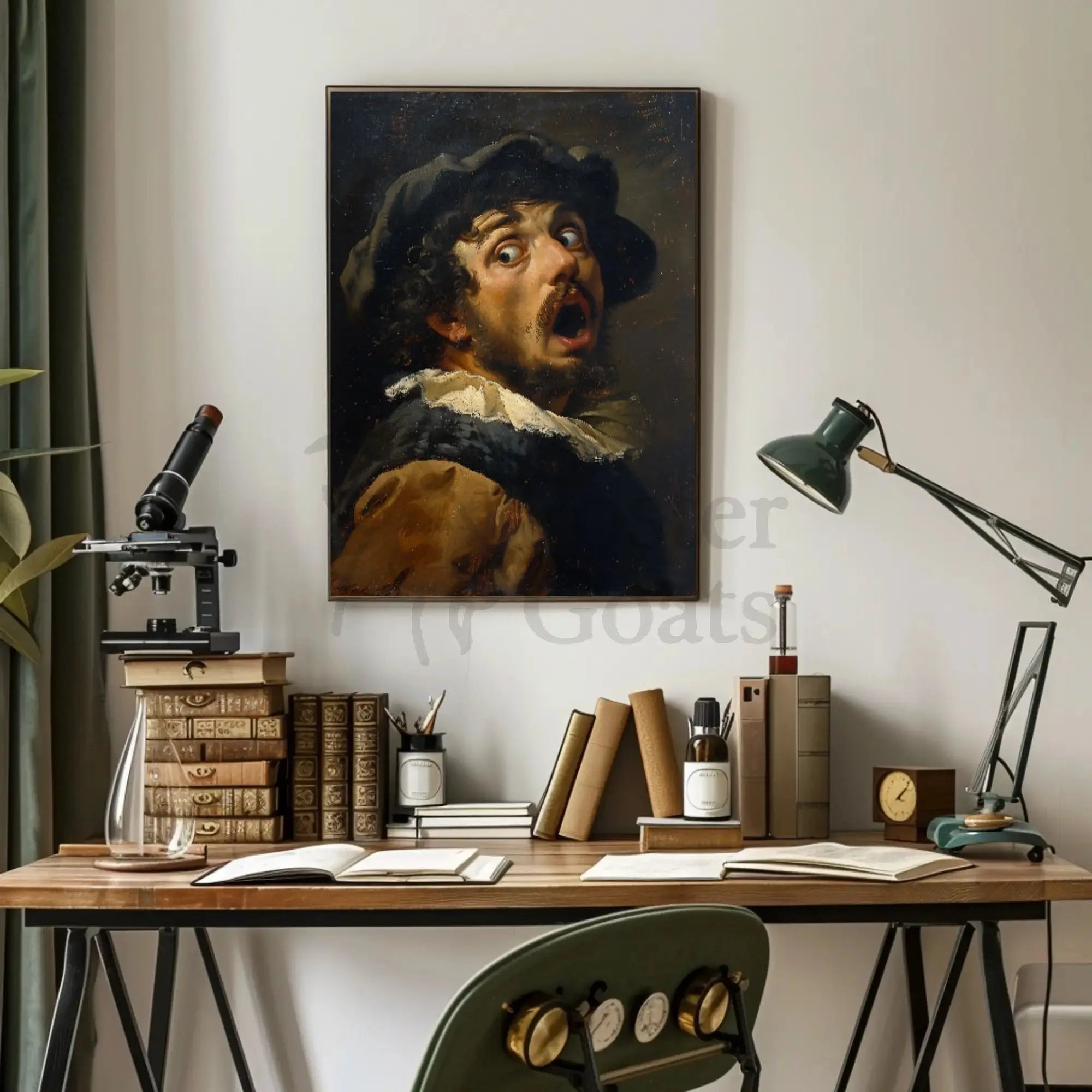 Baroque Man Emotional Surprise Artistic Poster PosterGoat