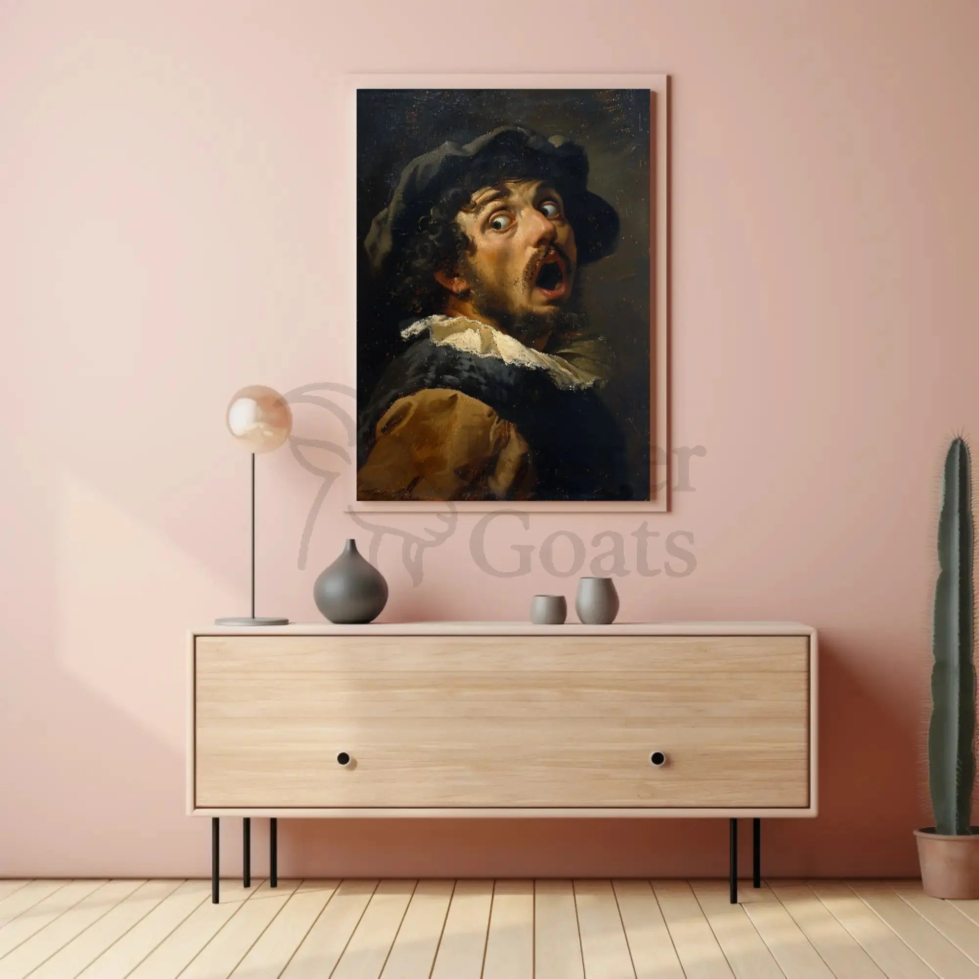Baroque Man Emotional Surprise Artistic Poster PosterGoat