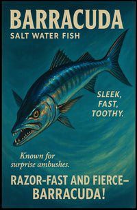 Barracuda Salt Water Predator Wall Art Print PosterGoat