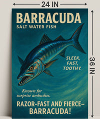 Barracuda Salt Water Predator Wall Art Print PosterGoat