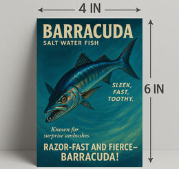 Barracuda Salt Water Predator Wall Art Print PosterGoat