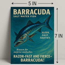 Barracuda Salt Water Predator Wall Art Print PosterGoat