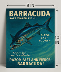 Barracuda Salt Water Predator Wall Art Print PosterGoat
