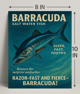 Barracuda Salt Water Predator Wall Art Print PosterGoat