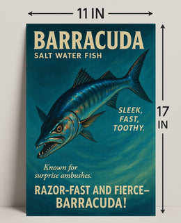 Barracuda Salt Water Predator Wall Art Print PosterGoat