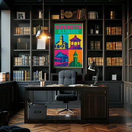 Barrington Illinois Pop-Art Heritage Travel Poster PosterGoat