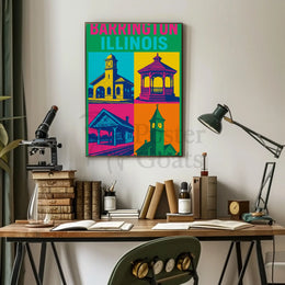 Barrington Illinois Pop-Art Heritage Travel Poster PosterGoat