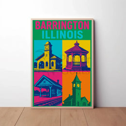 Barrington Illinois Pop-Art Heritage Travel Poster PosterGoat