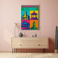 Barrington Illinois Pop-Art Heritage Travel Poster PosterGoat
