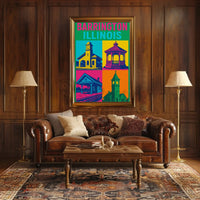 Barrington Illinois Pop-Art Heritage Travel Poster PosterGoat