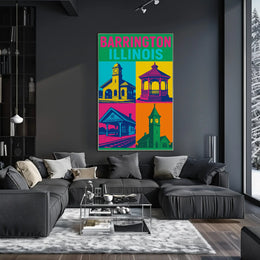 Barrington Illinois Pop-Art Heritage Travel Poster PosterGoat