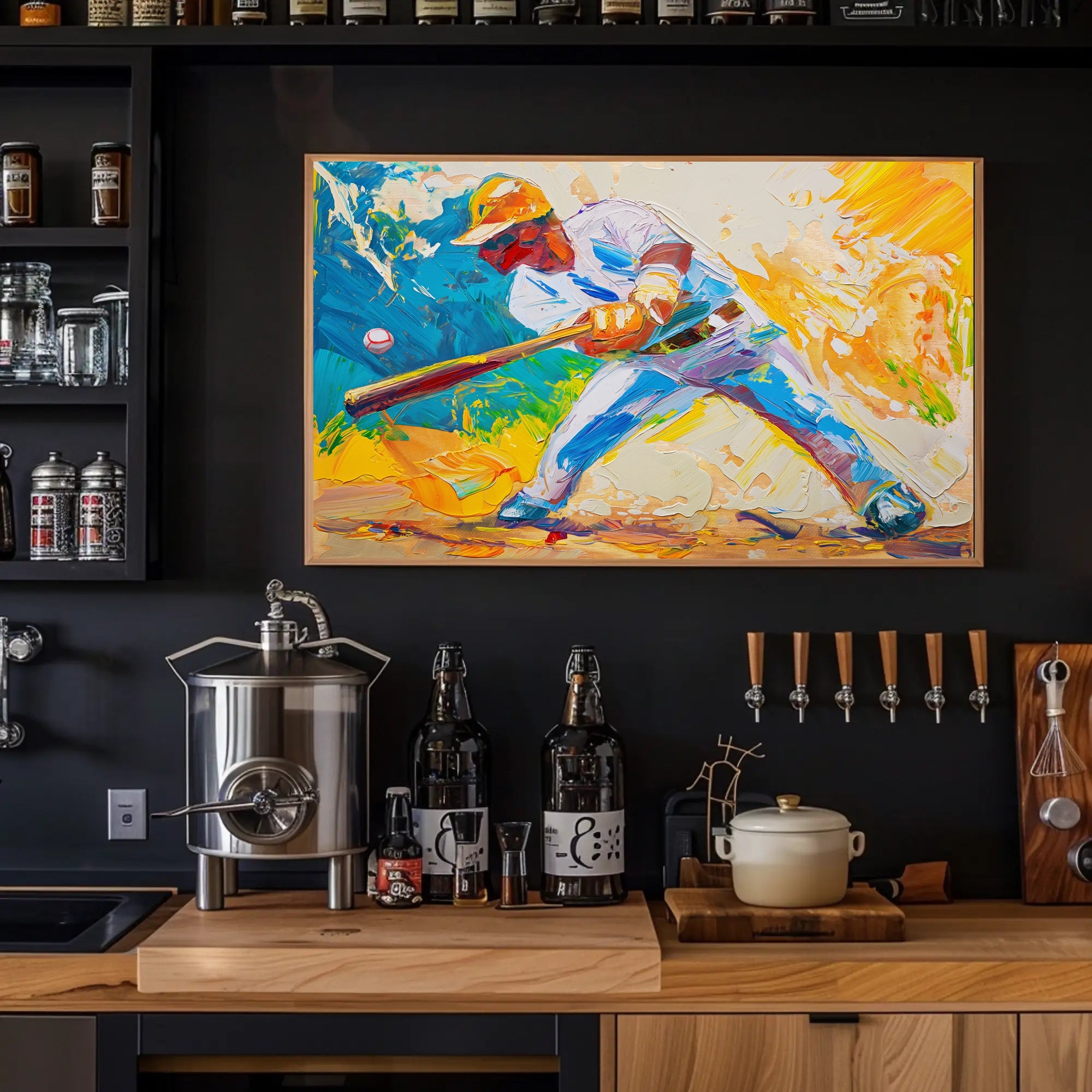 Baseball Impressionist Energy Sports Poster PosterGoat