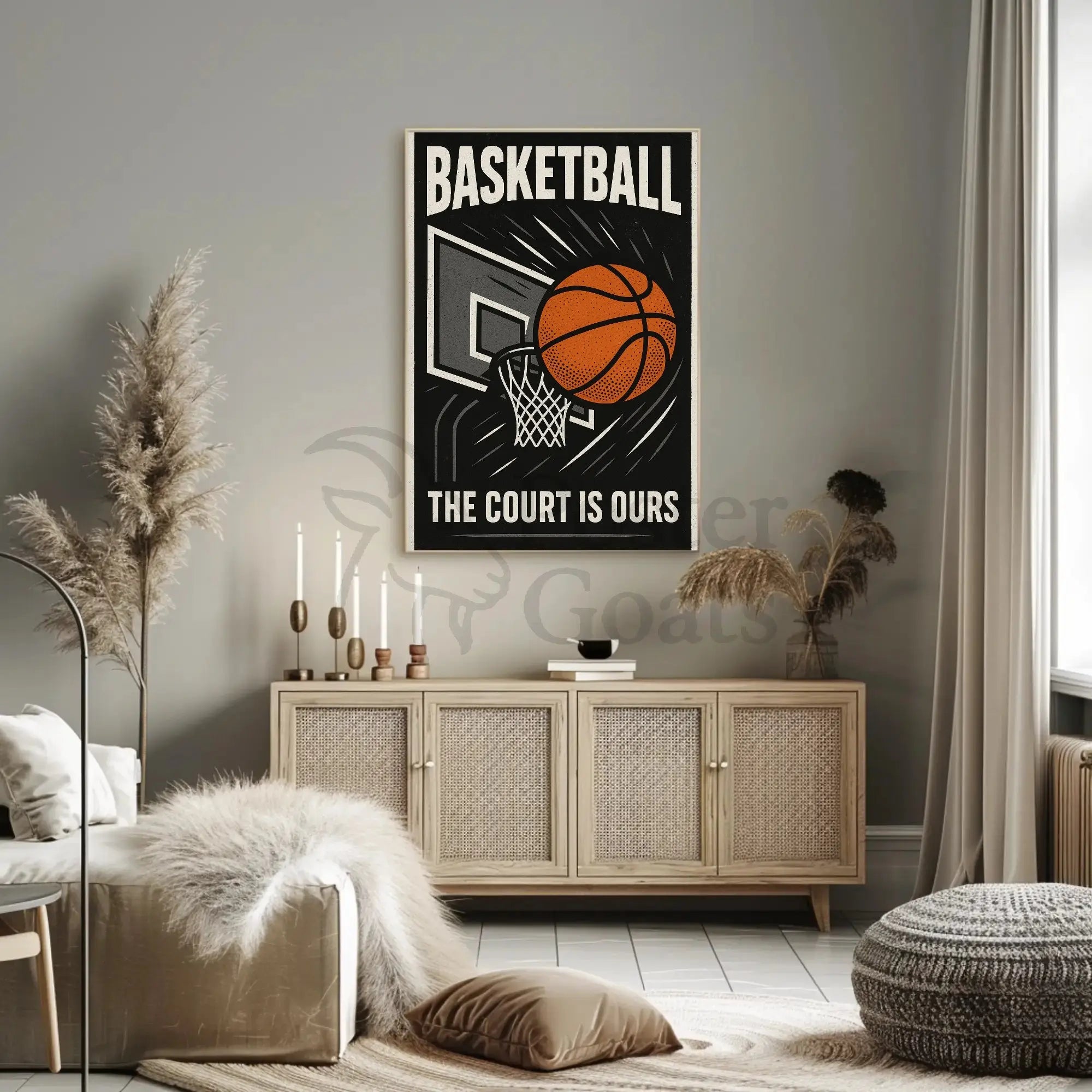 Basketball Empowerment Retro Style Sports Poster PosterGoat