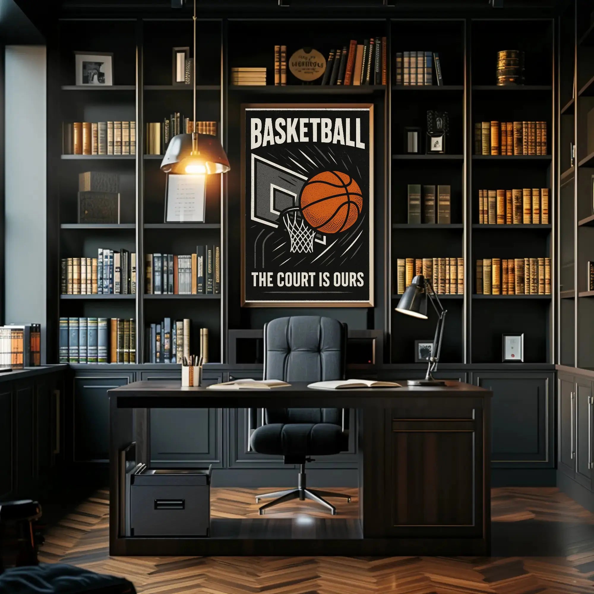 Basketball Empowerment Retro Style Sports Poster PosterGoat