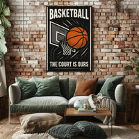 Basketball Empowerment Retro Style Sports Poster PosterGoat