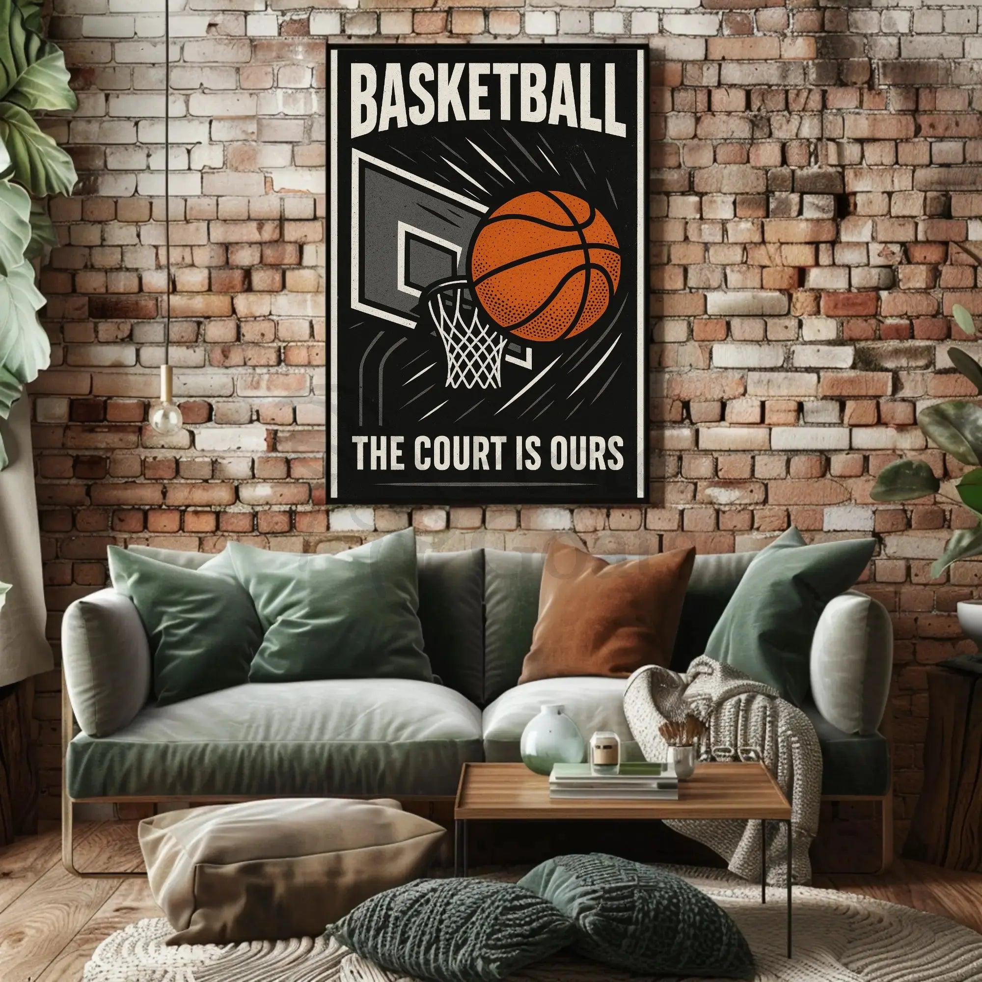Basketball Empowerment Retro Style Sports Poster PosterGoat