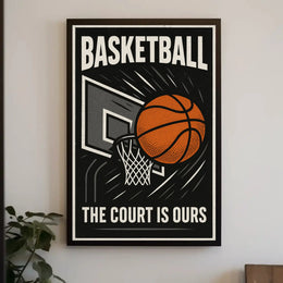 Basketball Empowerment Retro Style Sports Poster PosterGoat