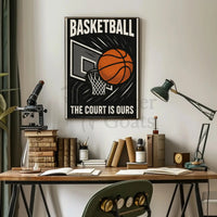 Basketball Empowerment Retro Style Sports Poster PosterGoat