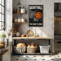 Basketball Empowerment Retro Style Sports Poster PosterGoat