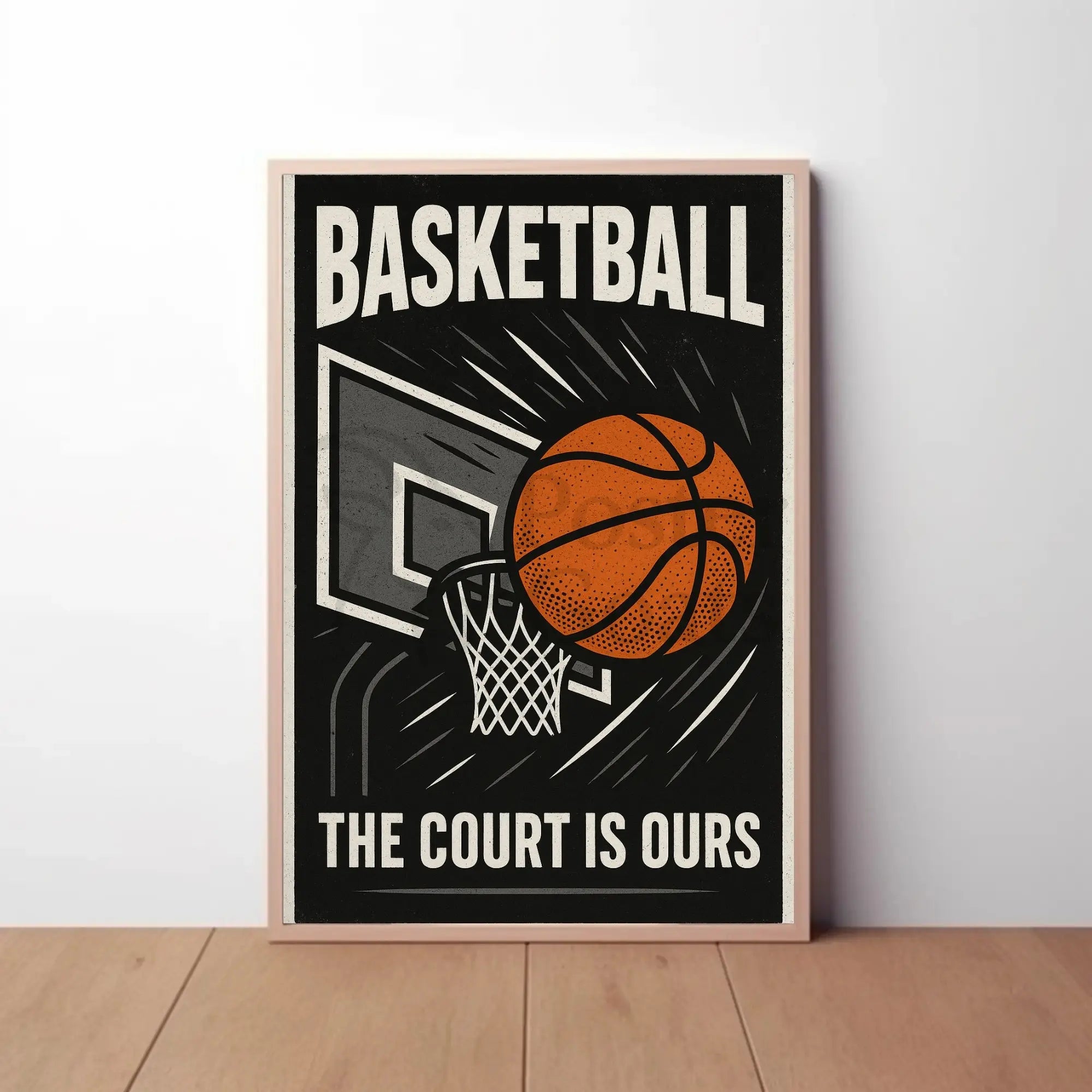 Basketball Empowerment Retro Style Sports Poster PosterGoat