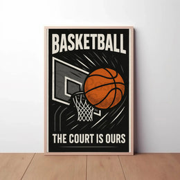 Basketball Empowerment Retro Style Sports Poster PosterGoat