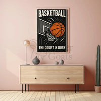 Basketball Empowerment Retro Style Sports Poster PosterGoat