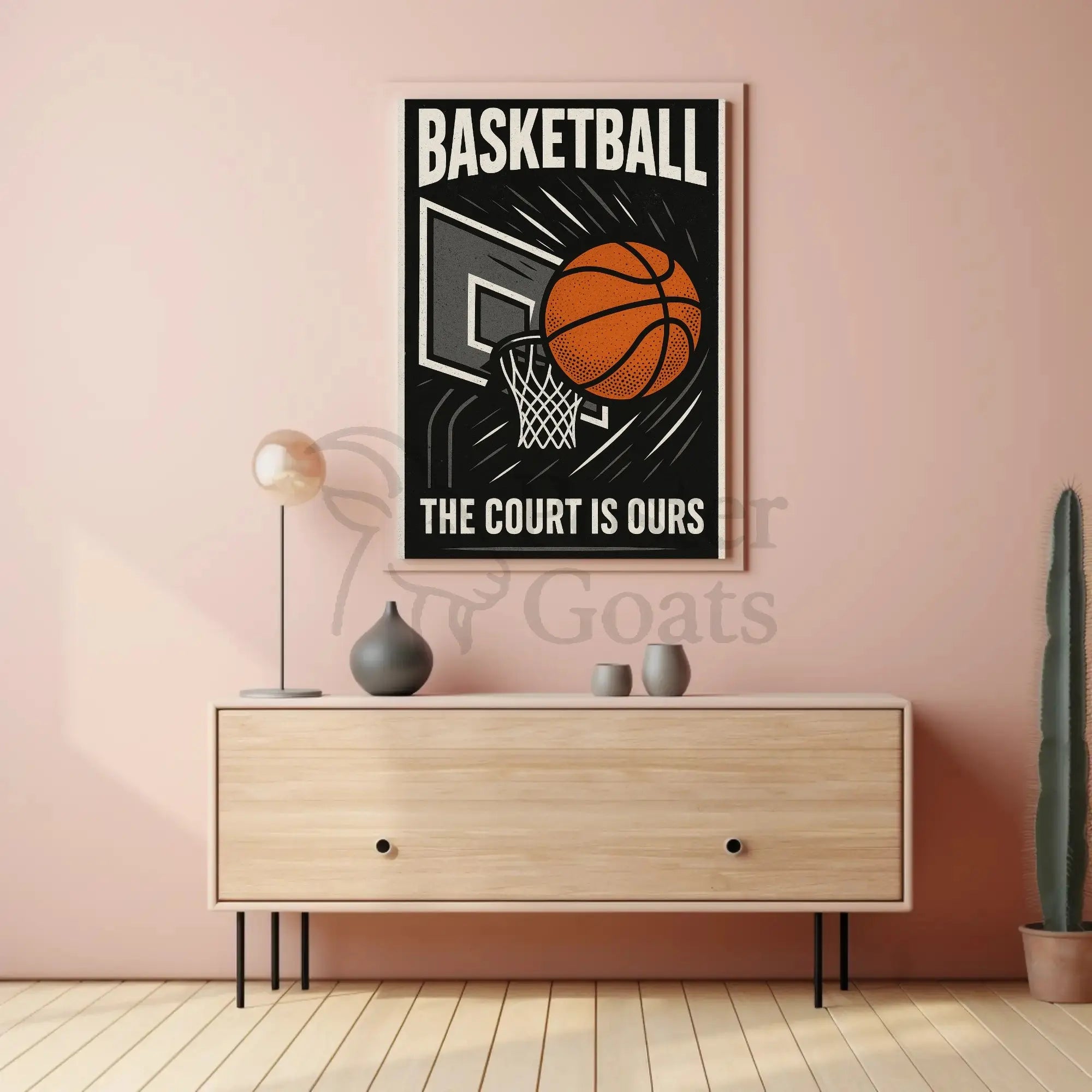 Basketball Empowerment Retro Style Sports Poster PosterGoat