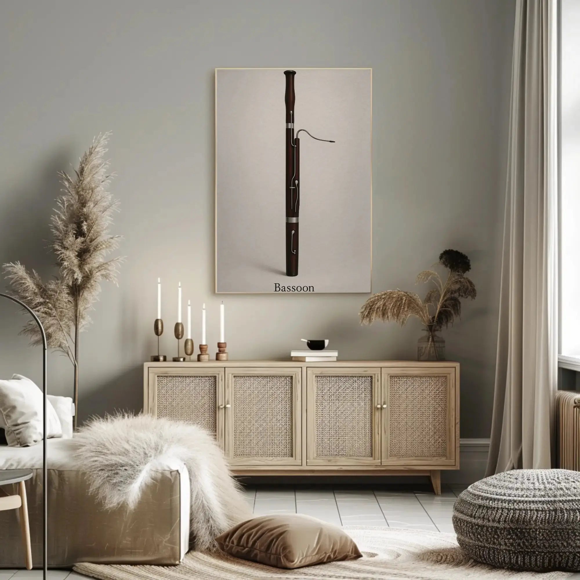 Bassoon Elegance: Minimalist Musical Instrument Artistic Poster PosterGoat