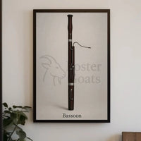 Bassoon Elegance: Minimalist Musical Instrument Artistic Poster PosterGoat