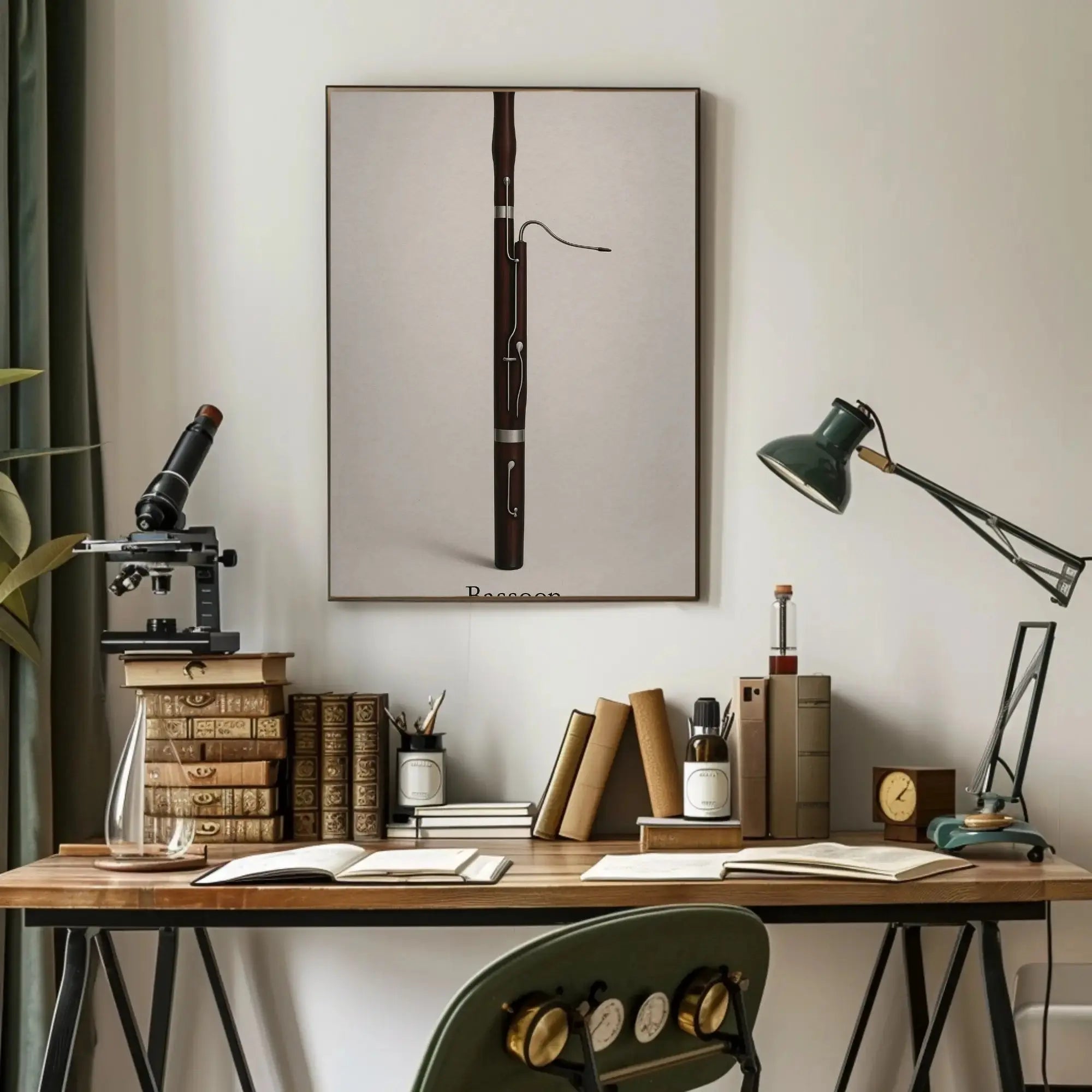 Bassoon Elegance: Minimalist Musical Instrument Artistic Poster PosterGoat