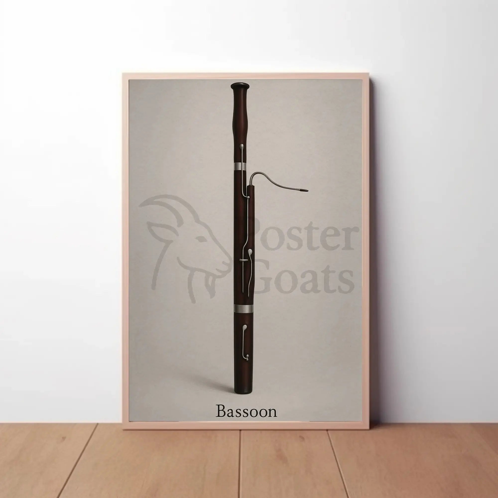 Bassoon Elegance: Minimalist Musical Instrument Artistic Poster PosterGoat
