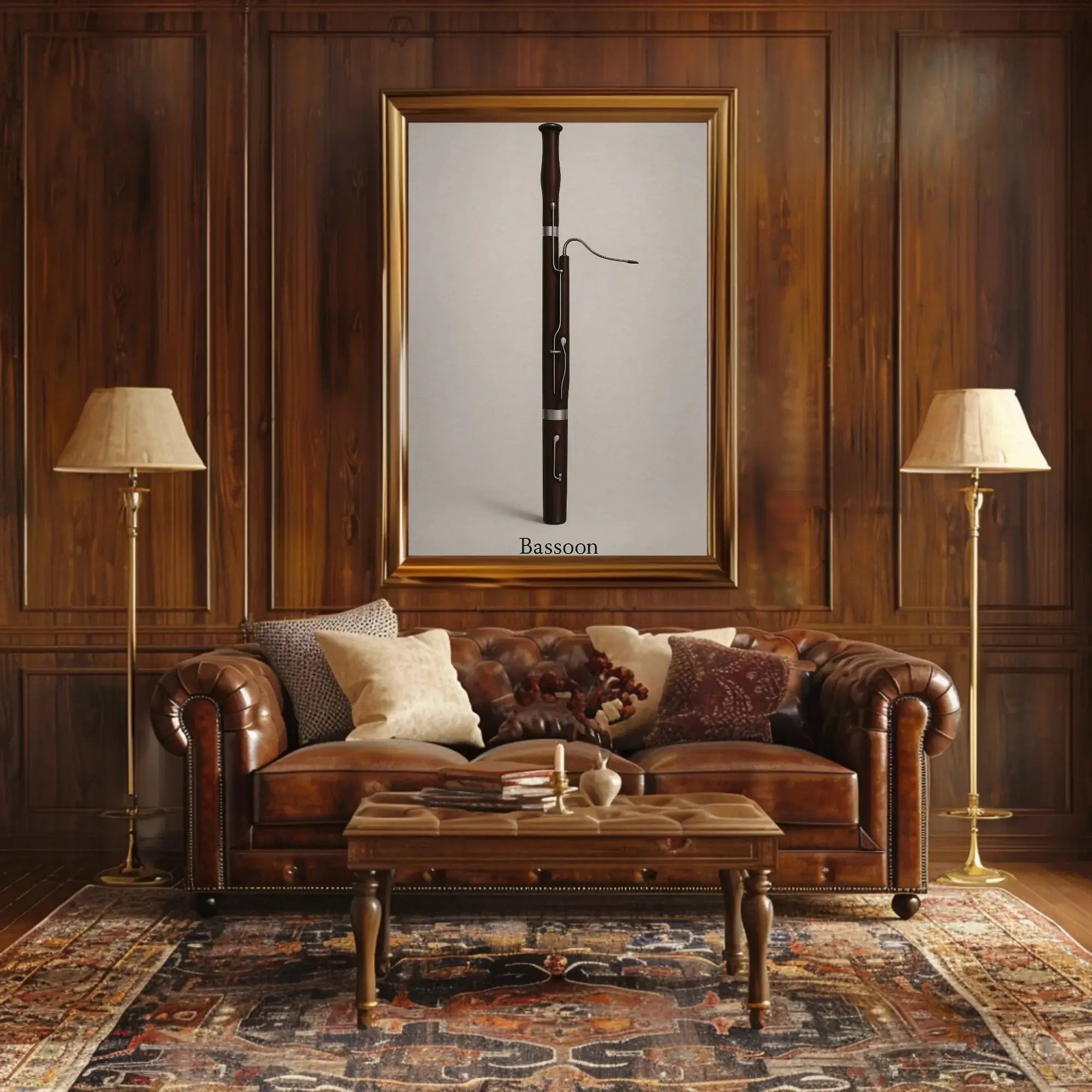 Bassoon Elegance: Minimalist Musical Instrument Artistic Poster PosterGoat