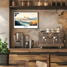 Bath Cityscape: Artistic Illustration of Georgian Architecture - Urban or Cityscape Poster PosterGoat