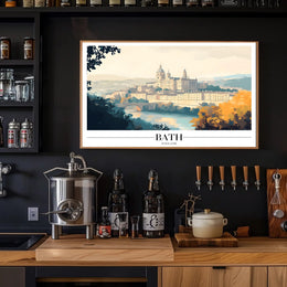 Bath Cityscape: Artistic Illustration of Georgian Architecture - Urban or Cityscape Poster PosterGoat