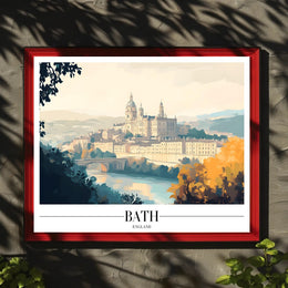 Bath Cityscape: Artistic Illustration of Georgian Architecture - Urban or Cityscape Poster PosterGoat