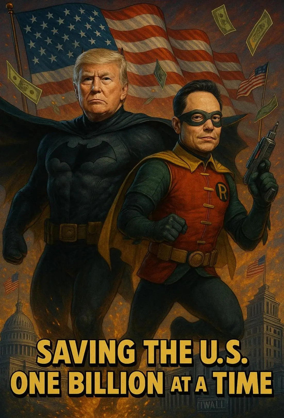 Batman and Robin U.S. Satire Political Poster PosterGoat