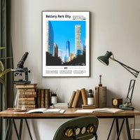 Battery Park City Modern Skyline Travel Poster PosterGoat