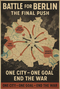 Battle for Berlin Vintage WWII Propaganda Poster PosterGoat