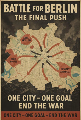 Battle for Berlin Vintage WWII Propaganda Poster PosterGoat