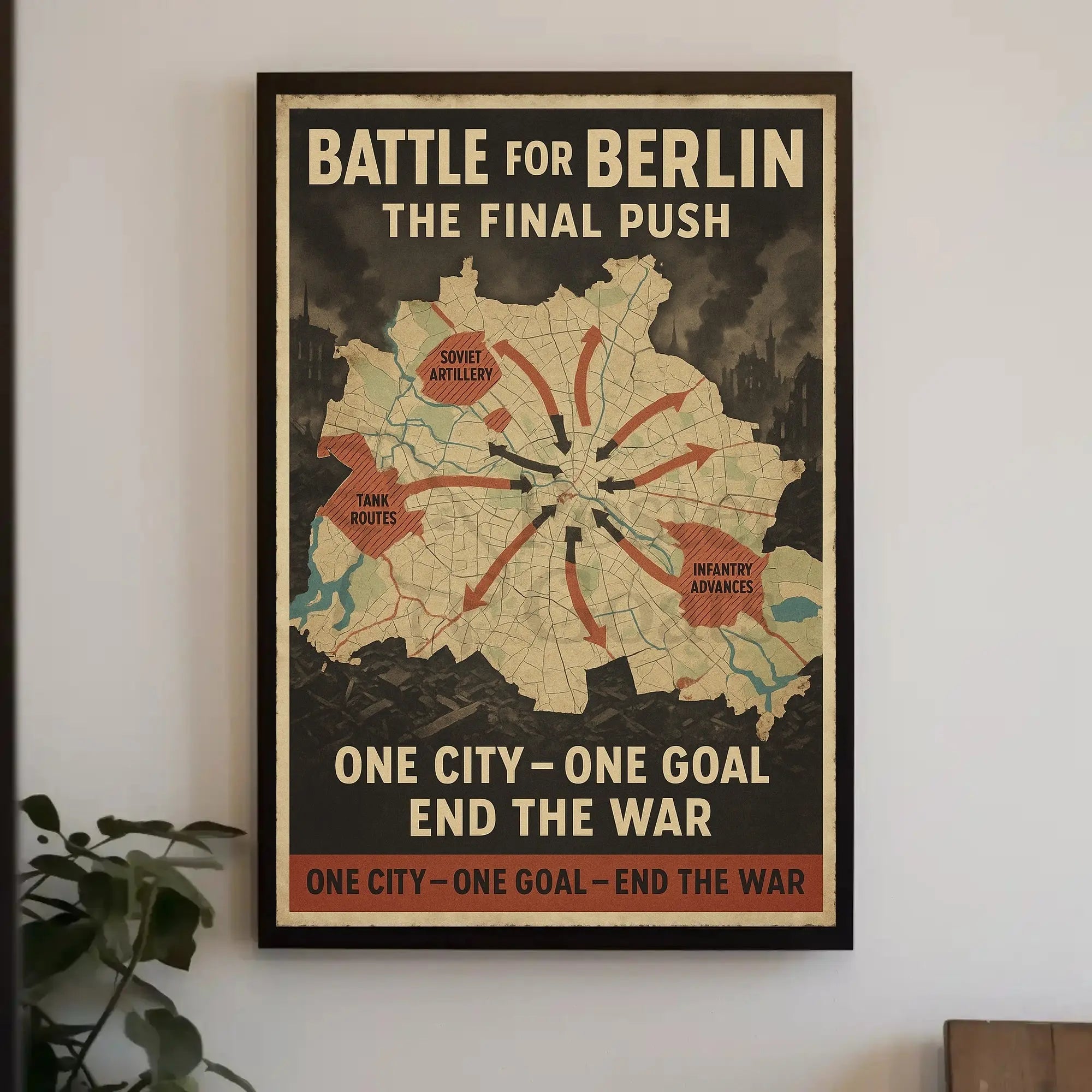 Battle for Berlin Vintage WWII Propaganda Poster PosterGoat
