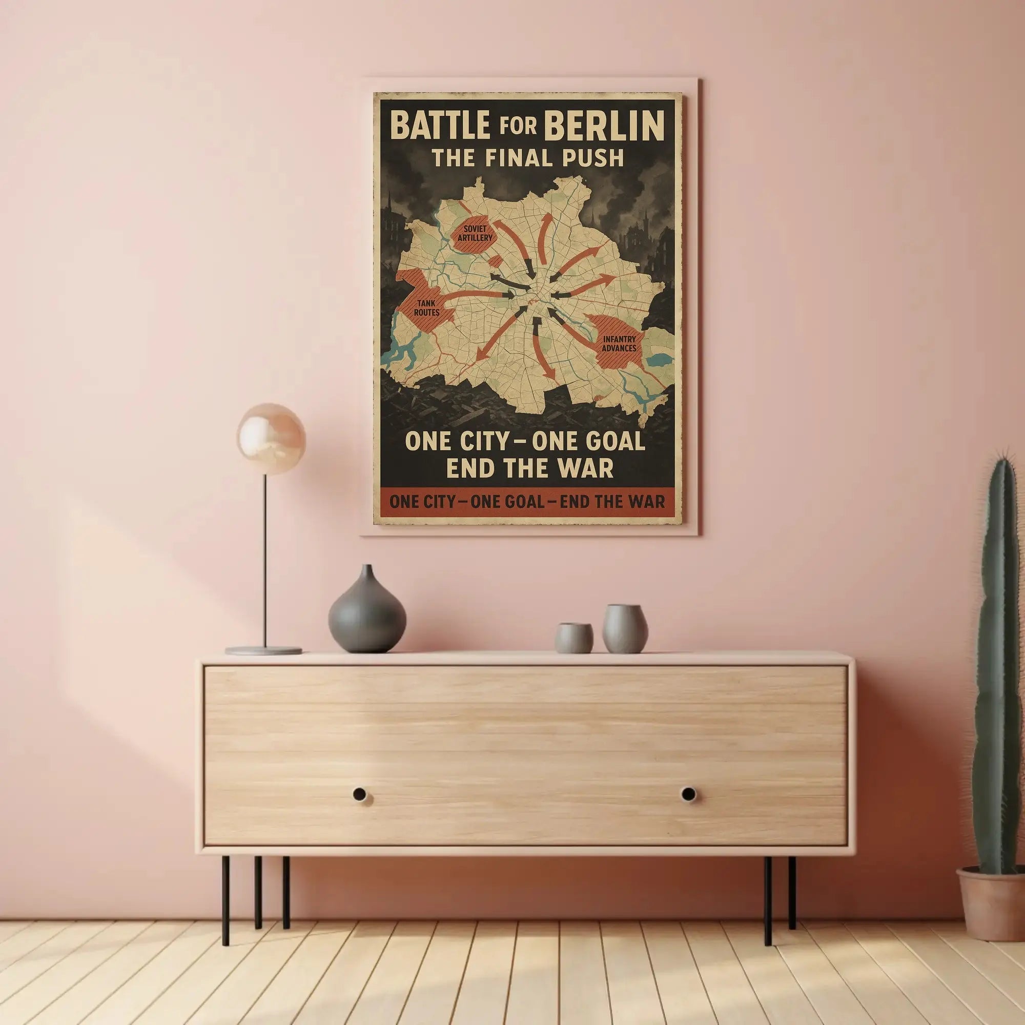 Battle for Berlin Vintage WWII Propaganda Poster PosterGoat