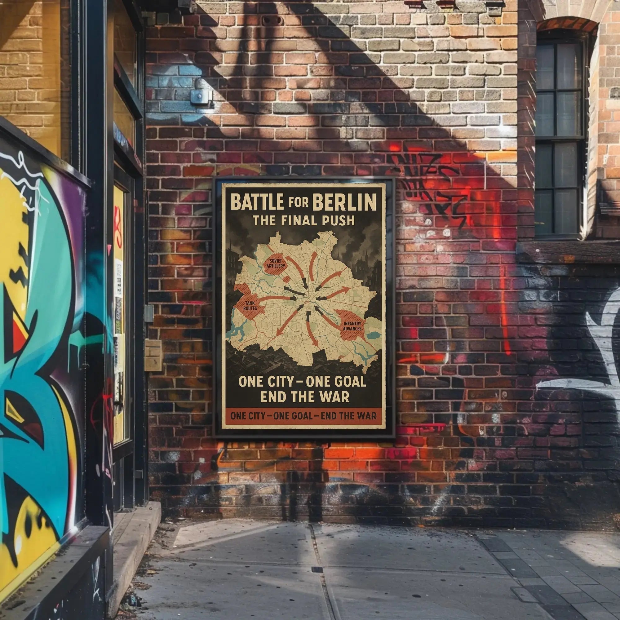 Battle for Berlin Vintage WWII Propaganda Poster PosterGoat