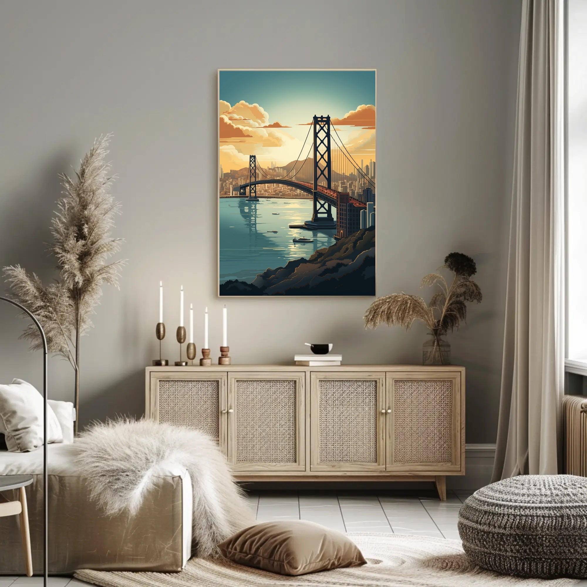 Bay Bridge Harmony in Urban or Cityscape Poster PosterGoat