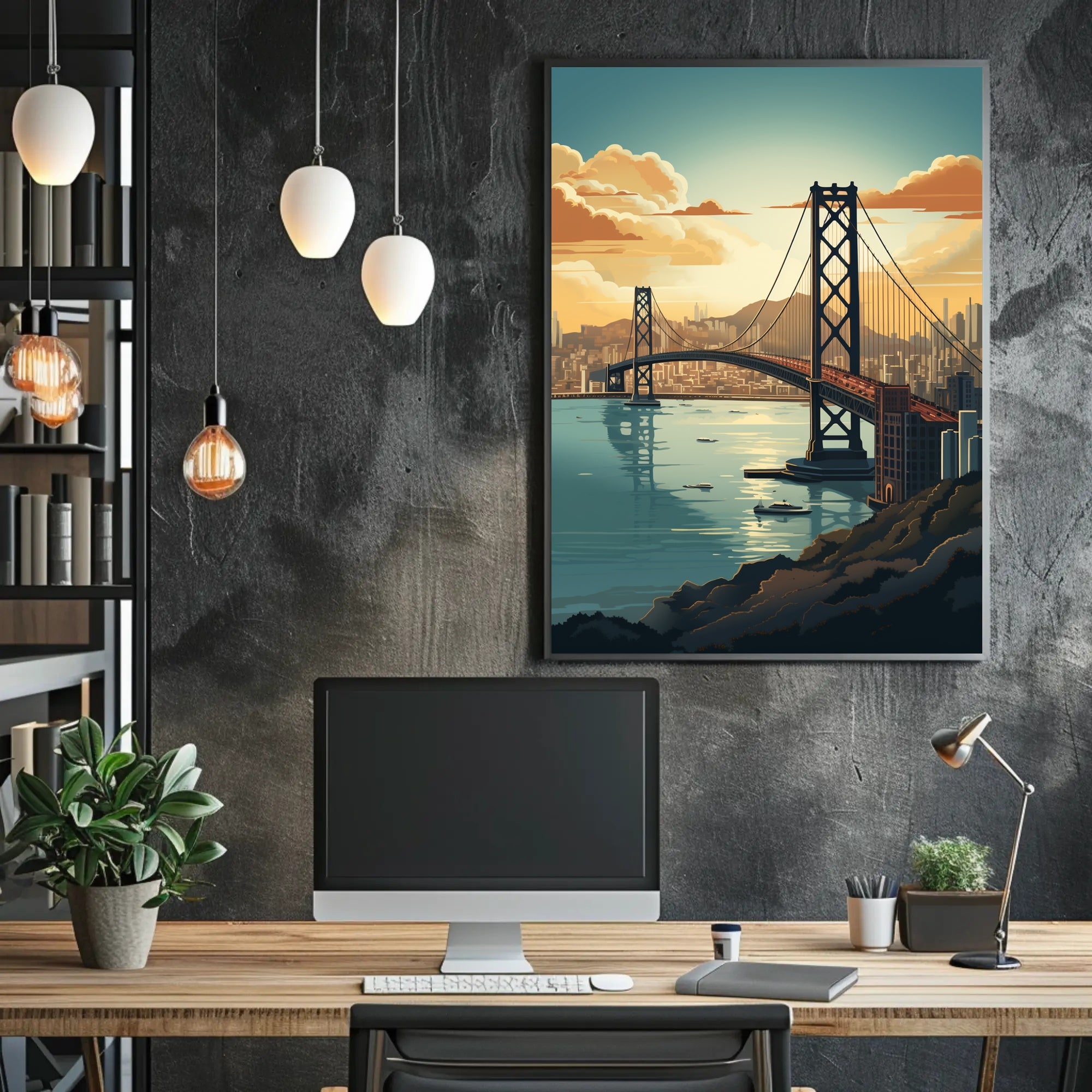 Bay Bridge Harmony in Urban or Cityscape Poster PosterGoat