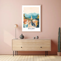 Bayamo Cuba Street Scene Watercolor Travel Poster PosterGoat